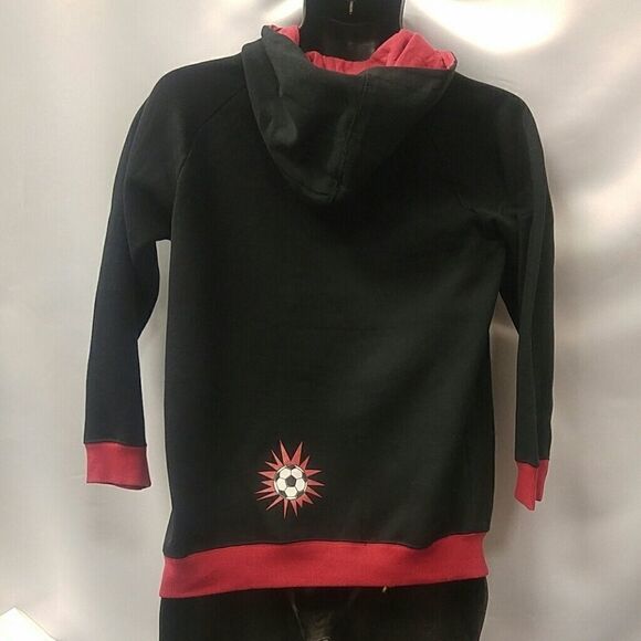 BOY'S BLACK & RED HOODIE WITH "STRIKER" LOGO. - Picture 4 of 6
